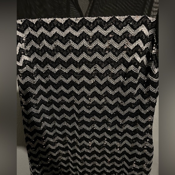 R&M Richards Black and Gray Sequins Dress - Picture 2 of 6